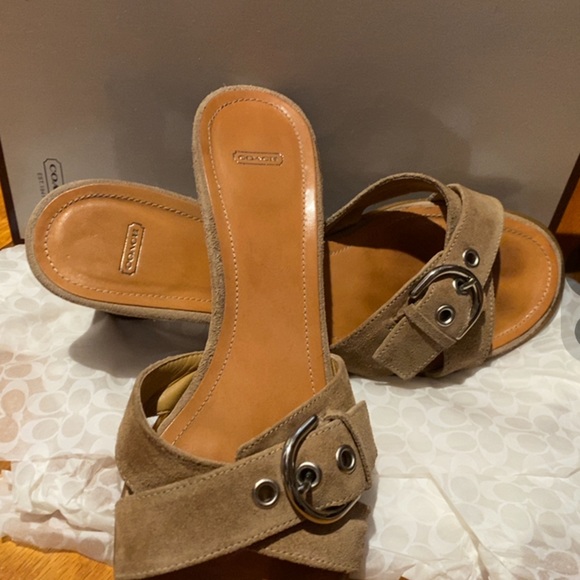 Coach Suede Slide Sandal - Picture 6 of 8